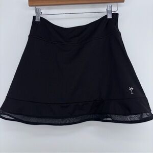 Golftini Top Golf Pull On‎ Black S Performance Mesh Detail Skort Tennis Skirt